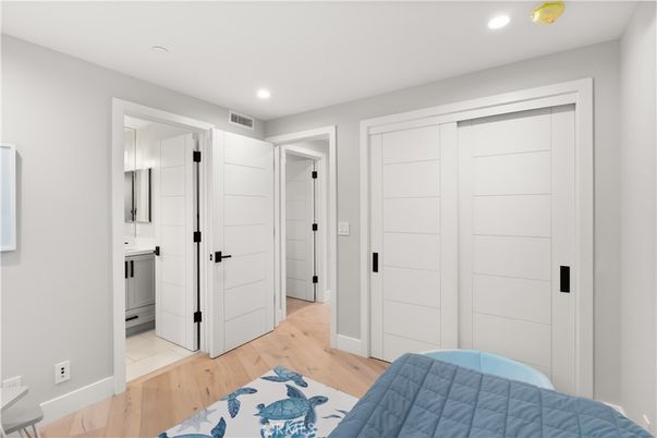 Bathroom, Interior, Recessed Lighting, Wood Texture Flooring