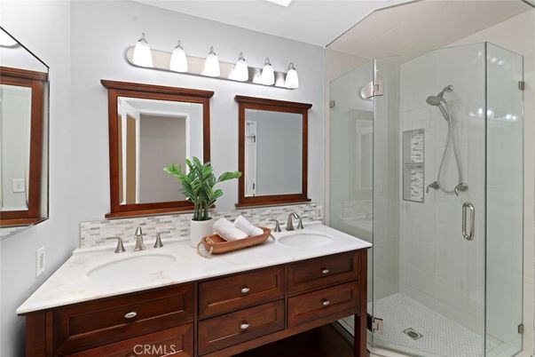 Bathroom, Dual Sink Vanities, Glass Shower, Interior