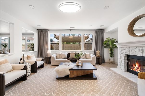Fireplace, Interior, Living room, Recessed Lighting