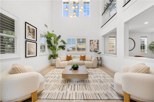 Interior, Living room, Pendant Lights, Recessed Lighting, Wood Texture Flooring