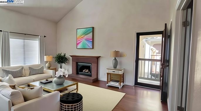 Fireplace, Interior, Living room, Wood Texture Flooring