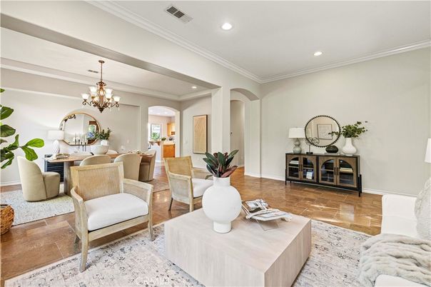 Chandelier, Dining room, Interior, Living room, Recessed Lighting