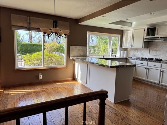 Chandelier, Interior, Kitchen, Pendant Lights, Recessed Lighting, Wood Texture Flooring