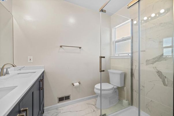 Bathroom, Glass Shower, Interior, Marble, Marble Walls
