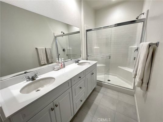 Bathroom, Dual Sink Vanities, Glass Shower, Interior