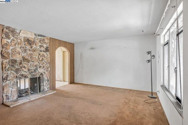Empty room, Fireplace, Interior, Stone Walls