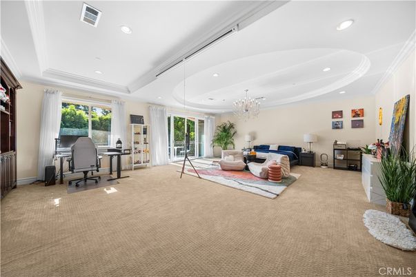 Chandelier, Home Office, Interior, Recessed Lighting