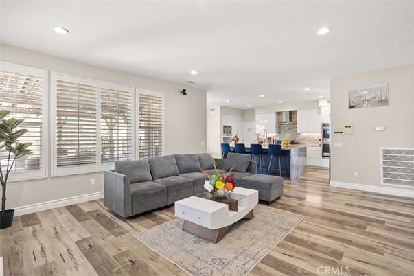 Interior, Kitchen, Living room, Recessed Lighting, Wood Texture Flooring