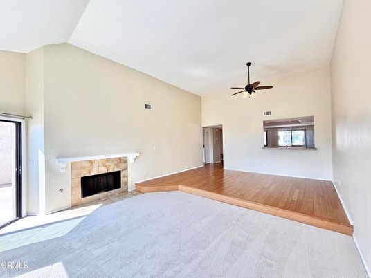 Empty room, Fireplace, Interior, Wood Texture Flooring