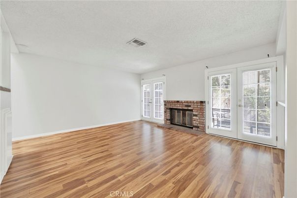 Empty room, Fireplace, Interior, Wood Texture Flooring