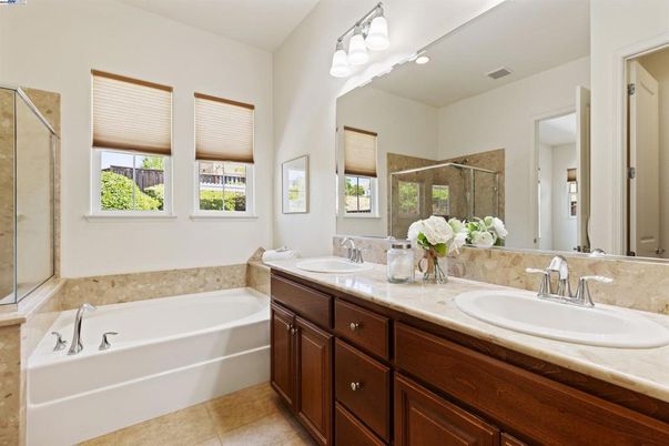 Bathroom, Dual Sink Vanities, Glass Shower, Interior