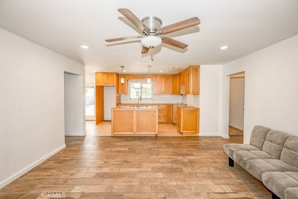 Interior, Kitchen, Recessed Lighting, Wood Texture Flooring