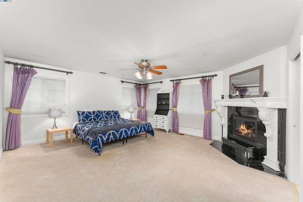 Bedroom, Fireplace, Interior