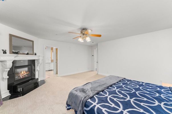 Bedroom, Fireplace, Interior