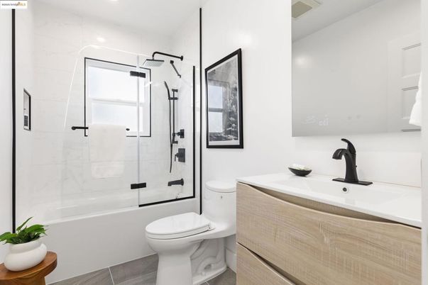 Bathroom, Glass Shower, Interior, Marble Walls, Recessed Lighting