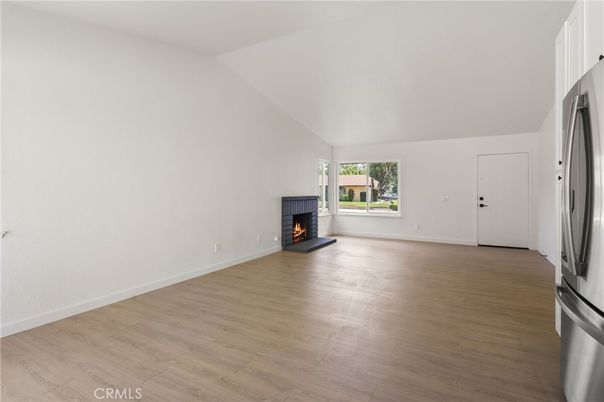Empty room, Fireplace, Interior, Wood Texture Flooring