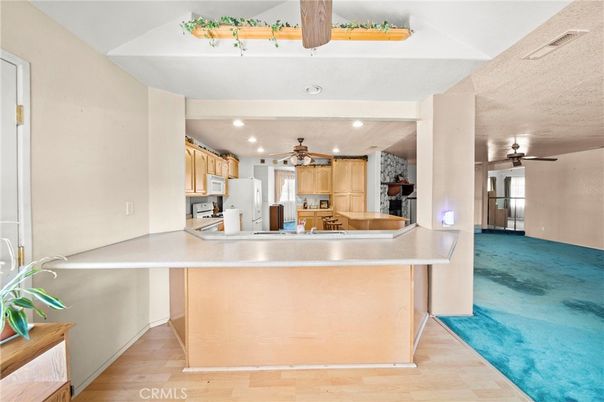 Interior, Kitchen, Recessed Lighting, Wood Texture Flooring