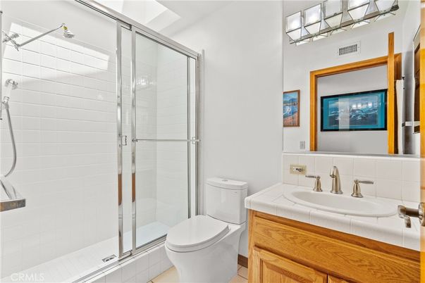 Bathroom, Glass Shower, Interior, Tile Countertops