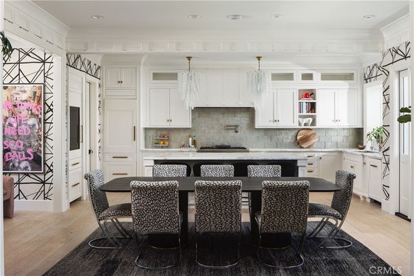 Dining room, Interior, Kitchen, Recessed Lighting, Wood Texture Flooring