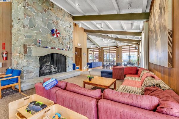Fireplace, Interior, Living room, Recessed Lighting, Stone Walls