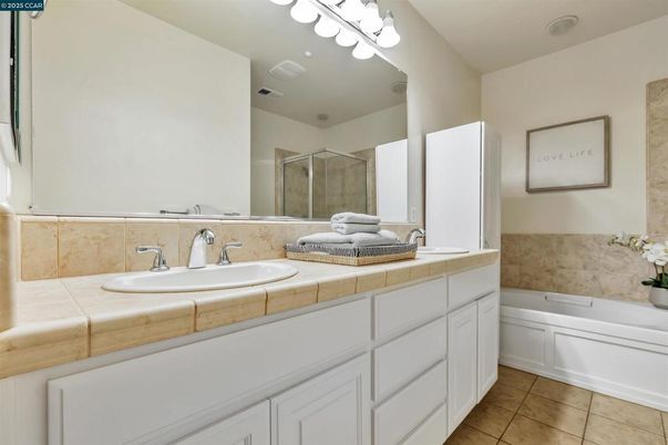 Bathroom, Dual Sink Vanities, Interior, Tile Countertops