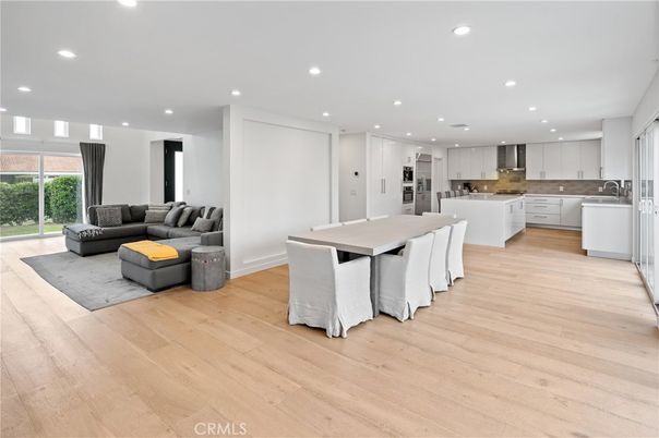Interior, Kitchen, Living room, Recessed Lighting, Wood Texture Flooring