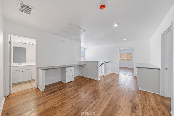 Bathroom, Empty room, Interior, Recessed Lighting, Wood Texture Flooring