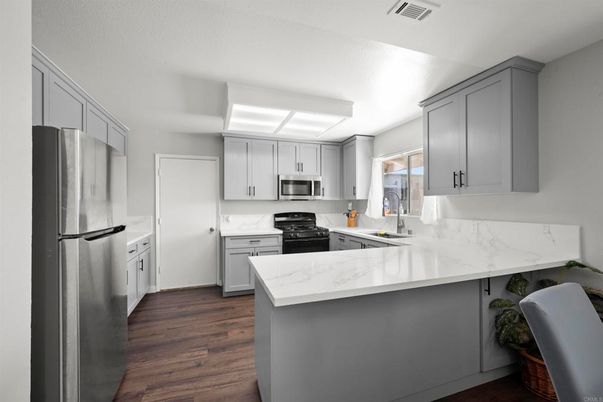 Interior, Kitchen, Stainless Steel Appliances, Wood Texture Flooring