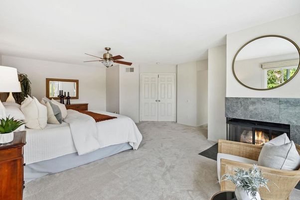 Bedroom, Fireplace, Interior