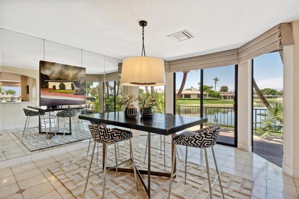 Dining room, Interior, Pendant Lights, Water