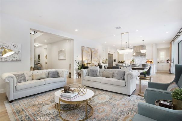 Dining room, Interior, Kitchen, Living room, Pendant Lights, Recessed Lighting, Wood Texture Flooring