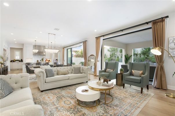 Dining room, Interior, Kitchen, Living room, Pendant Lights, Recessed Lighting, Wood Texture Flooring