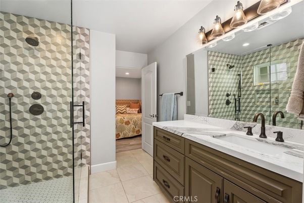 Bathroom, Bedroom, Dual Sink Vanities, Glass Shower, Interior, Recessed Lighting