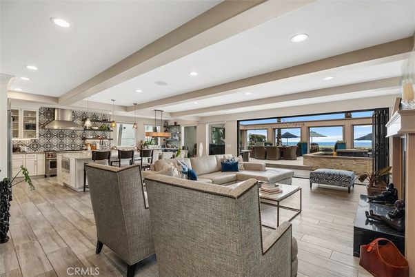 Dining room, Interior, Kitchen, Living room, Pendant Lights, Recessed Lighting, Water, Wood Texture Flooring