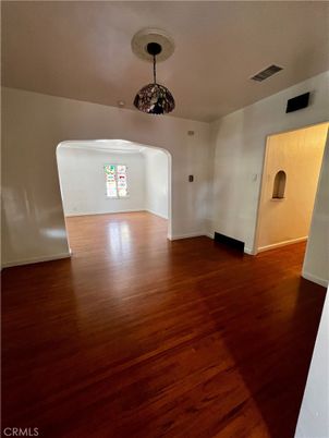Empty room, Interior, Pendant Lights, Wood Texture Flooring