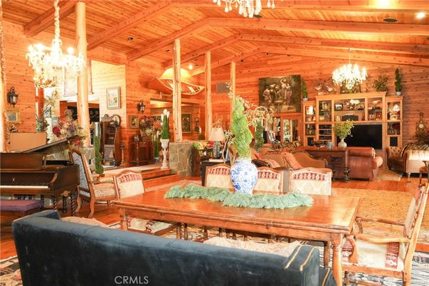 Chandelier, Interior, Living room, Piano, Wooden Beams, Wooden Ceilings, Wood Texture Flooring, Wooden Walls