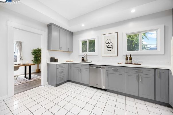 Interior, Kitchen, Recessed Lighting, Wood Texture Flooring