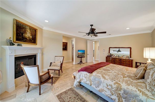 Bedroom, Fireplace, Interior, Recessed Lighting