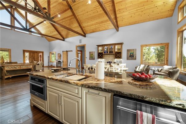 Interior, Kitchen, Stainless Steel Appliances, Wooden Beams, Wooden Ceilings, Wood Texture Flooring