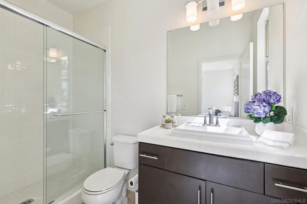 Bathroom, Glass Shower, Interior, Tile Countertops