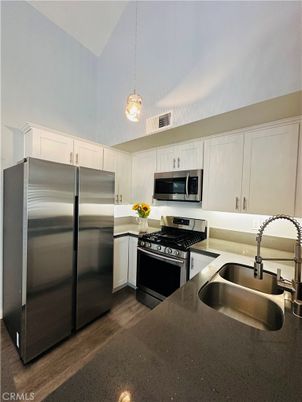 Interior, Kitchen, Pendant Lights, Stainless Steel Appliances, Wood Texture Flooring