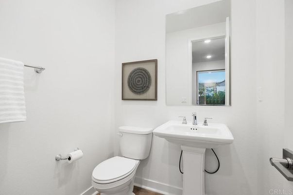 Bathroom, Interior, Recessed Lighting, Wood Texture Flooring