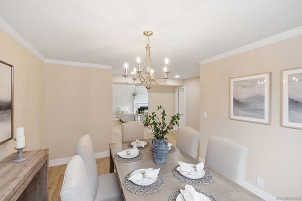Chandelier, Dining room, Interior, Wood Texture Flooring