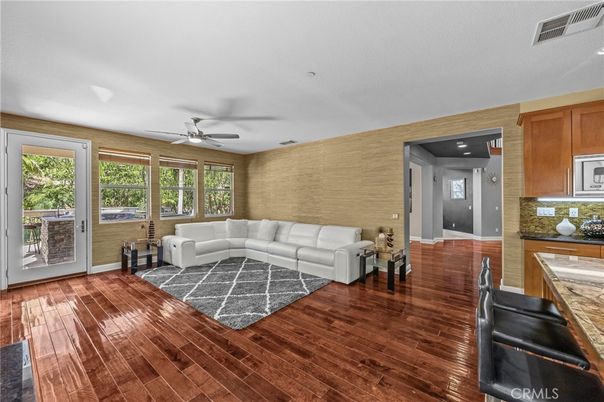 Interior, Kitchen, Living room, Recessed Lighting, Wood Texture Flooring