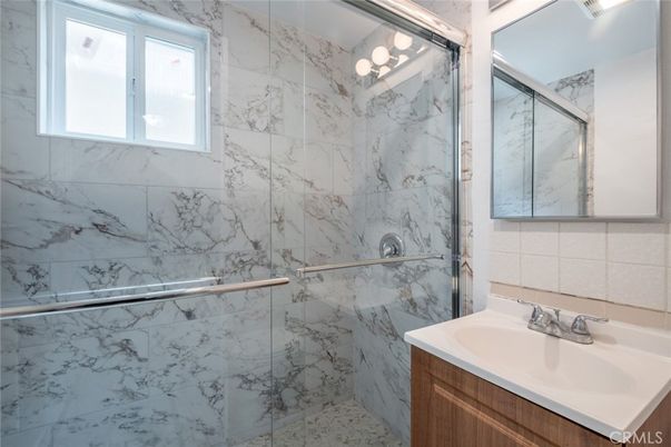 Bathroom, Glass Shower, Interior, Marble Walls
