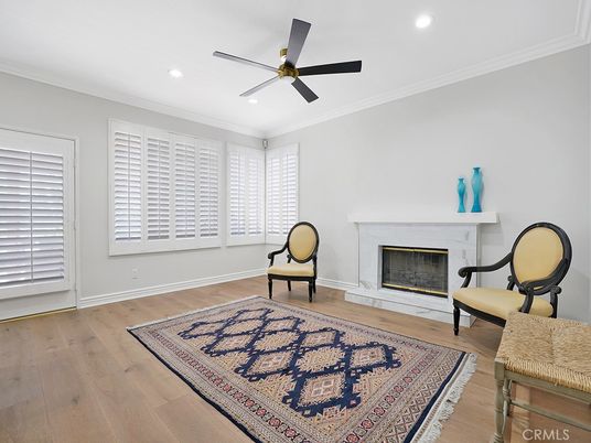 Fireplace, Interior, Recessed Lighting, Wood Texture Flooring