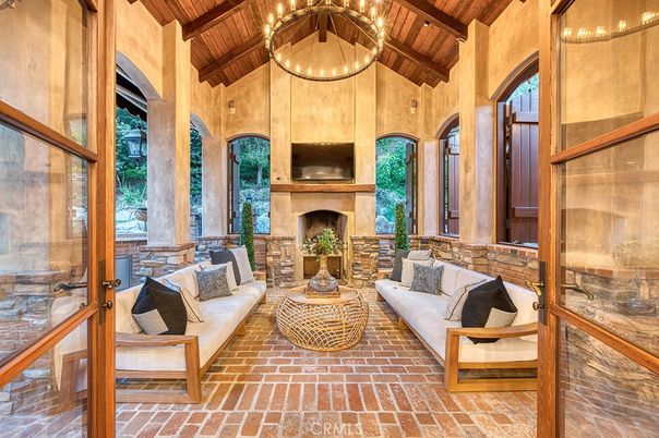 Fireplace, Interior, Living room, Pendant Lights, Wooden Beams, Wooden Ceilings