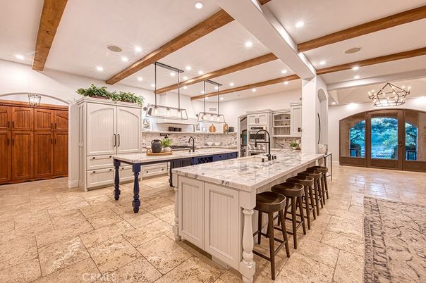 Interior, Kitchen, Recessed Lighting, Stainless Steel Appliances, Wooden Beams