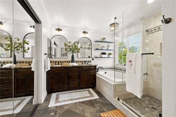 Bathroom, Dual Sink Vanities, Glass Shower, Interior