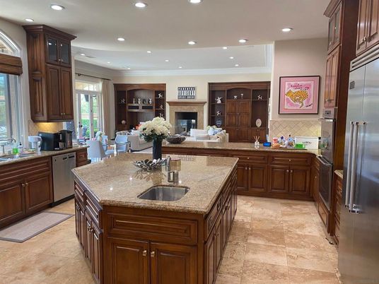 Dining room, Fireplace, Interior, Kitchen, Recessed Lighting, Stainless Steel Appliances